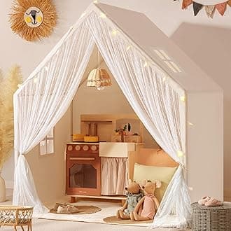 Tiny Land Kids Play Tent, Kids Tent for Girls and Boys, Indoor Playhouse for Toddlers, Large Play House | Reading Nook (Lace Play Tent)