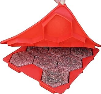 Burger Master 8-in-1 Innovative Burger Press, 8-Patty, Red