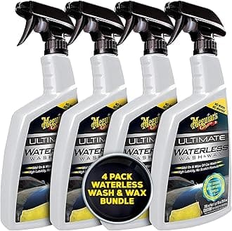Meguiar's Ultimate Waterless Wash & Wax - Scratch-Free Waterless Car Wash That Makes Car Detailing Quick and Easy - 26 Oz (Pack of 4)