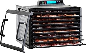 Excalibur Electric Food Dehydrator Machine 9-Tray with Clear Door and 48-Hour Digital Timer, Automatic Shut Off & Temperature Control and Fast Drying with 15 Sq. Ft. of Drying Space, 600-Watts, Black
