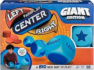 Spin Master Games, Giant Left Center Right, Classic Family Game Night Board Game, Indoor & Outside Game, Family, for Ages 6+