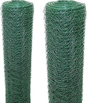 JAOSY Wire Mesh 60CMX50M(2FTX164FT) Electro Plated Wire Fencing Chicken Wire Net 0.9mm Thickness Galvanized Wire Fence Roll Hardware Cloth 50mm for Chicken Aviary Rabbit Pet