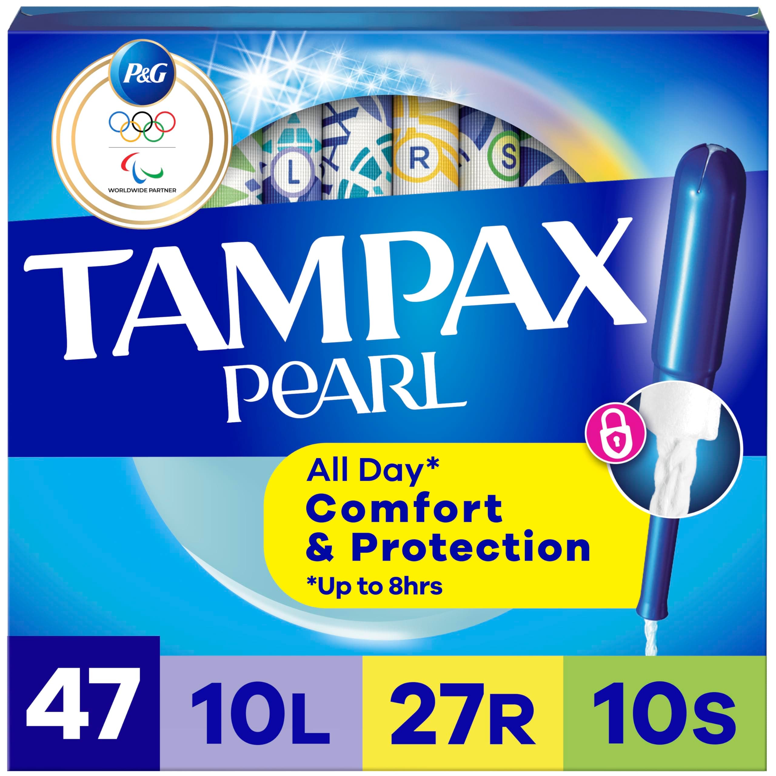 Pearl Tampons Multipack, Light/Regular/Super Absorbency, With Leakguard Braid, Unscented, 47 Count
