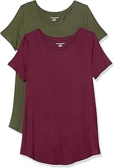 Amazon Essentials Women's Scoop Neck Short Sleeve Tunic Set of 2
