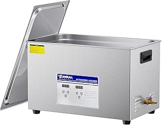 Anbull 30L/8Gal 600W Industrial Ultrasonic Cleaner Machine with 304 Stainless Steel and Digital Timer Heater for Wrench Tools Industrial Parts Mental Instrument Apparatus Cleaning