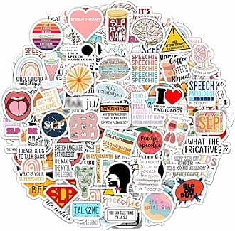 BulbaCraft 100 Pcs Funny SLP Stickers, Speech Therapy Stickers for Water Bottles & Laptops, Speech Language Pathology Gifts for Women and Men, Gifts for Women & Men