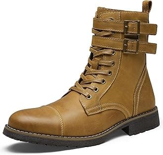 VosteyMens Boots Motorcycle Casual Boots For Men Zipper Fashion Chukka Boots Mens