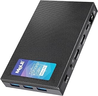 MeLE Quieter3C Fanless Mini PC, Celeron N5105, 8GB RAM, 128GB Storage, Full-Function USB-C, WiFi 5, Support Triple Screen Display, Slim Desktop on Industrial, Home, Office
