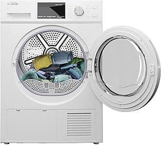 KoolMore 24" Electric Ventless Heat Pump Dryer, 4.4 Cu. Ft., For Small Home or Apartment, Stackable Unit, Wrinkle Prevention with Sensor Dry Technology, 16 Drying Cycles [White] [240V] (FLD-5CWHP)