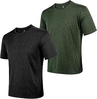 Men's Athletic T Shirts Crew Neck Breathable Quick-Dry Short Sleeve Workout T Shirt for Gym Running Fitness 1&2&5 Pack