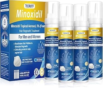 5% Topical Minoxidil Foam, Infused with Biotin, Hair Growth Treatment, Minoxidil for Men and Women, Supports Thicker and Fuller Hair & Beard (Minoxidil Foam, 8.44oz, 4 Month Supply)