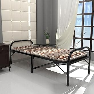 Honey Touch Single Metal Bed Without Storage - ( Black)