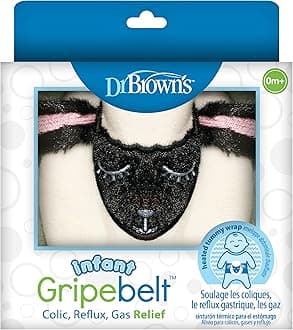 Infant Gripebelt for Colic Relief, Heated Tummy Wrap, Baby Swaddling Belt for Gas Relief, Natural Relief for Upset Stomach in Babies and Toddlers, Lamb,0-3m