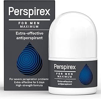 PERSPIREX Antiperspirant MEN'S MAXIMUM STRENGTH Clinically proven to reduce Heavy Sweating for MEN, Deodorant Roll On, up to 5 days long lasting freshness & sweat protection 20ml