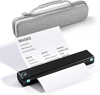 COLORWING Portable Thermal Printer M08F, Portable Wireless Printer for Travel and Home Use Compatible with iOS, Android,PC, Wireless Bluetooth Printers Support 8.5" X 11" US Letter Thermal Paper