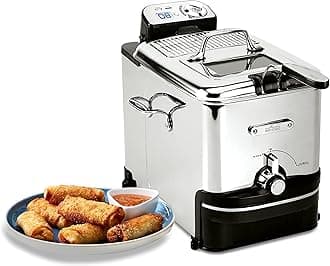 EJ814051 3.5 L Easy Clean Pro Stainless Steel Deep Fryer with Digital Timer and Adjustable temperature, Silver
