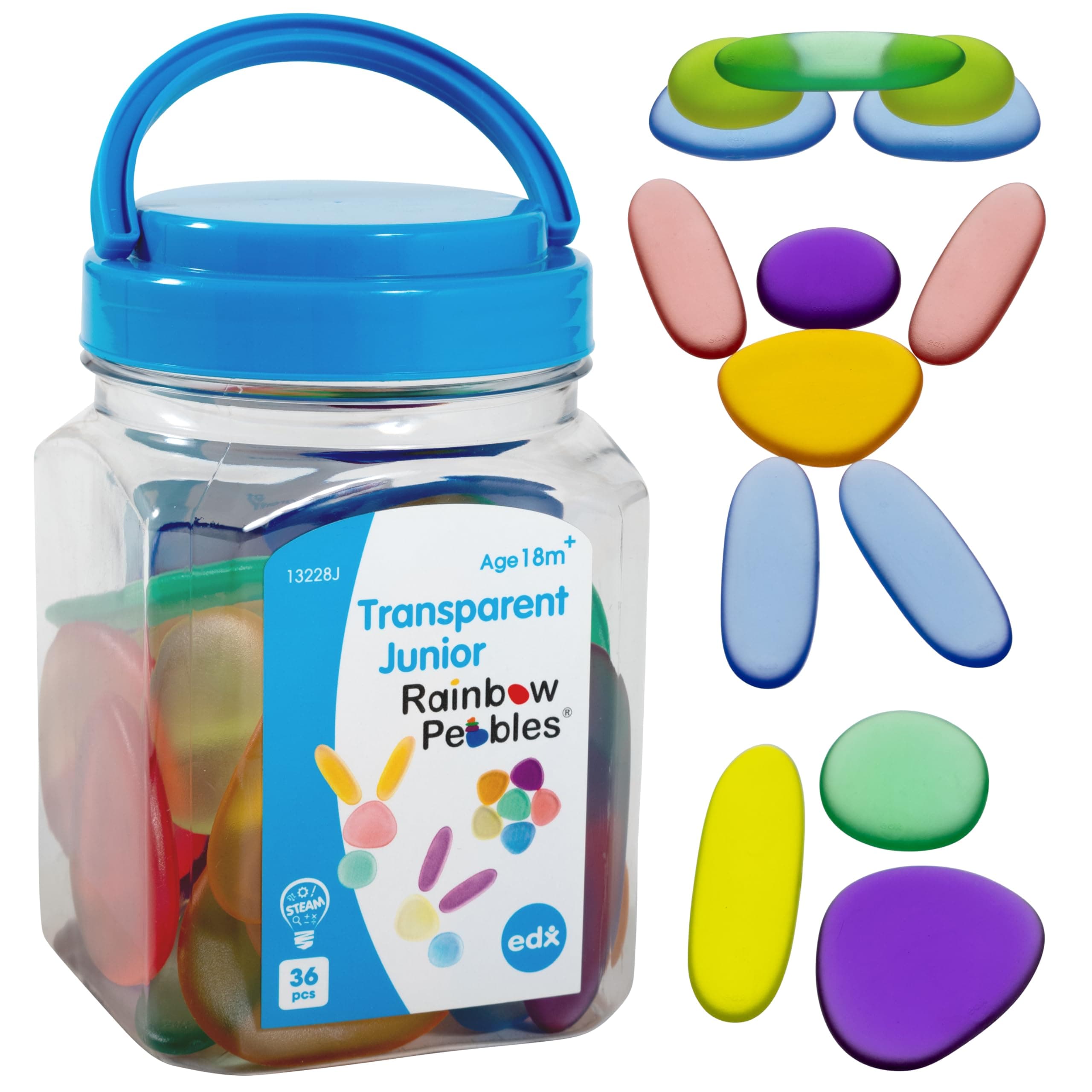 Rainbow Pebbles EDX Clear Junior, Multi-Colour, 11ENC07598