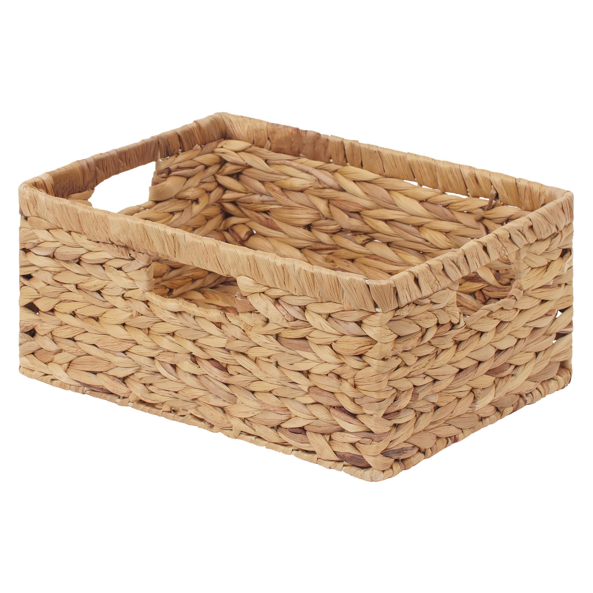 Large Rectangular Wicker Basket, Water Hyacinth Storage Basket