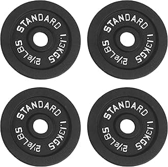 Cast Iron Plate Weight Plate for Strength Training and Weightlifting, 1-Inch Center (Standard), 2.5LB (Set of 4)