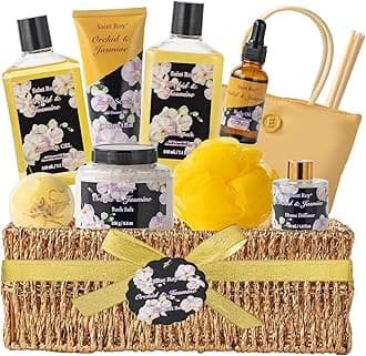15Pcs Spa Kit Gifts for Women - skincare Bath and Body Spa Gift Basket for Women with Purse Handbag | Relaxing Care Kit Orchid Jasmine Mothers Day Gifts for Mom Gift Baskets for Anniversary