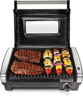 Hamilton Beach 118 sq. in. Electric Indoor Searing Grill with Viewing Window