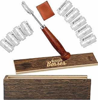 Bread Bosses Bread Bakers Lame Slashing Tool -Dough Making Slasher Tools Baking Sourdough Bread Starter Jar Scoring Knife Razor Cutter Slashing Tool Accessories for Cutting Supplies -Great As A Gift