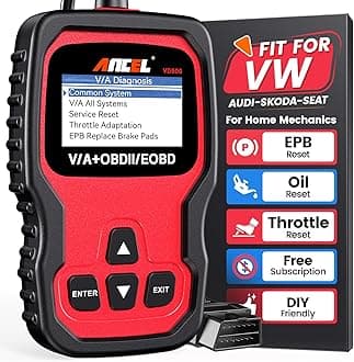 ANCEL VD500 OBD II Scan Tool with Check Engine Light Oil Reset TP Position SRS Airbag EPB Replace Brakepads Code Reader Specialize in Diagnosing VW Audi Skoda Seat