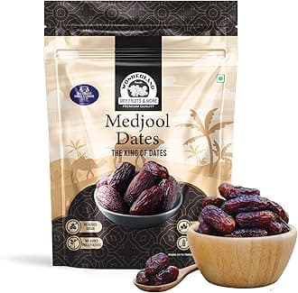 Wonderland Foods 200g Premium Medjool Dates Pouch | King of Dates | Dry Fruits Healthy & Nutritious Soft Khajoor, Khajur Rich In Iron, Fibre & Vitamins, Fresh