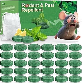 Rat Rodent Repellent for Car Mouse Peppermint Oil to Protect Wires in Bike Truck Engine Rat Poisoning for Home Indoor-Outdoor Garage Rat Controller Pills to Keep Rodents Out of Car Pack of 10