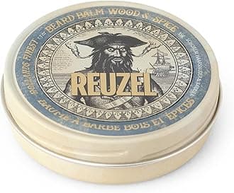 Reuzel Wood and Spice Beard Balm - Shea Butter and Argan Oil - Features a Masculine Scent - Helps to Reduce Itchiness and Beardruff - Formulated to Soften Coarse Hair and Tame Rogue Hairs - 35 g