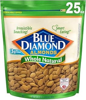 Blue Diamond Almonds Whole Natural Raw Snack Nuts, 25 Oz Resealable Bag (Pack of 1)
