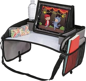 Lusso Gear Lap Tray for Toddler and kids, Table Tray for Travel, Car Seat, Airplane, Desk Essential Accessories and Road Trip Activities (Gray)