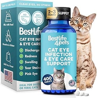 Cat Eye Infection & Vision Care Support, Holistic Vision Support for Cats & Kittens, Soothes Eye Infections, Conjunctivitis, Swelling, and Discharge, Easy to Use, 400 Odorless, Tasteless Pills