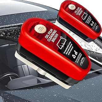 Einesin Automotive 120ml Oil Film Cleaning Brush, Reusable Car Windscreen Cleaner, Glass Coating for Windshield, Prevents Rain and Fog Cleaning Glass Brush,Improves Clarity and Visibility (2 PCS)