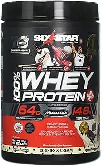 Whey Protein Powder | Six Star Whey Protein Plus | Whey Protein Isolate & Peptides | Lean Protein Powder for Muscle Gain | Muscle Builder for Men & Women | Cookies and Cream, 2 lbs (Package Varies)
