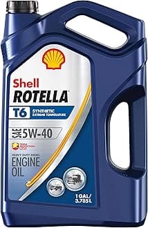 Shell Rotella T6 5W-40 Full Synthetic Heavy Duty Diesel Engine Oil, 1 gal