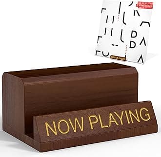 Heather & Willow Now Playing Vinyl Record Stand | Wooden Vinyl Record Holder Display | Wood Records Storage Stands for Albums & Turntables Gifts | Now Spinning Vinyl Accessories Rack