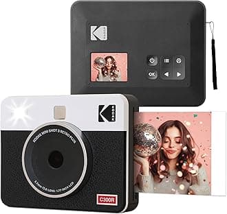 – Mini Shot 3 Retro - Portable Instant Camera and Photo Printer – 2-in-1 Printer Compatible with iOS & Android – Bluetooth Connection - (7.6 x 7.6 cm) - White