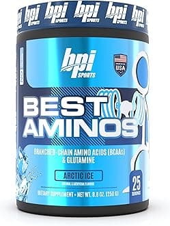 BPI Sports Best Aminos - BCAA Powder Post Workout & Glutamine Recovery Drink with Branched Chain Amino Acids for Hydration & Recovery, for Men & Women - Arctic Ice - 25 Servings