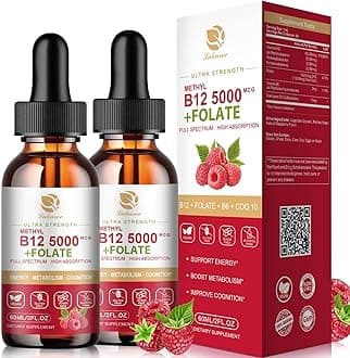 (2 Pack) Vitamin B12 Sublingual Drops Vegan B12 Vitamins Liquid-Full Spectrum-Methylcobalamin, Adenosyl & Hydroxy B12, for Energy, Focus, Mood & Immune Support