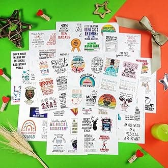 100 Pcs Medical Assistant Decals, Small Medical Assistant Stickers for Laptop, Medical Assistant Gifts Bulk for Men and Women, Gifts for Medical Assistants, Medical Assistant Items, Accessories…