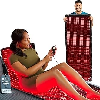 Red Light Therapy for Body Wrap – Allevabody 660nm & 850nm Near Infrared and Red Light Therapy Mat – Adjustable, Portable & Full-Body Relaxation for Daily Wellness