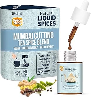 Spice Drop Mumbai Cutting Chai Masala Extract | Tea Drops |Authentic Indian Recipe| No Preservative 5 Ml (Pack Of 1 X 180 Drops)| Drop/Cup Flavors Cups 5Ml Equals 125 Gms Powder