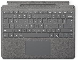 Microsoft Surface Pro Keyboard for Surface Pro Copilot+ (11th Edition), Pro 9 and 8 with Pen Storage, Alcantara Material, Platinum