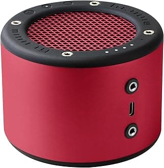 4 Portable Bluetooth Wireless Speaker, Powerful Sound & Bass, Outdoor, Travel & Home use, 100 hours Battery, Long Playtime, Fast USB C charging, Integrated Speakerphone & Powerbank (Red)