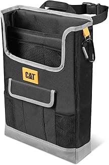 CAT® Car Front Seat Organizer, Durable Work Truck Organizer with Adjustable Straps, Front Car Seat Organizer for Extra Storage, Great For Delivery and Office, Fits Passenger Seat & Backseat - Black