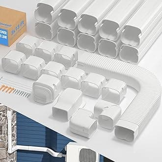 3" 16Ft Mini Split Line Set Cover with Flexible Pipe, Decorative Pipe Line Cover Kit for Mini Split and Central Air Conditioner & Heat Pump, Indoor & Outdoor