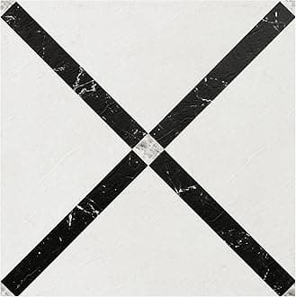 Retro Self Adhesive 12-Inch Vinyl Floor Tiles, 20 Tiles - 12" x 12", Marble Criss Cross Pattern - Peel & Stick, DIY Flooring for Kitchen, Dining Room, Bedrooms & Bathrooms by Achim Home Decor