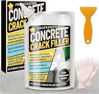 Concrete Crack Filler, 3.3 LB High Elasticity Cement Crack Filler, Gray Self Leveling Concrete Hole Repair, Flexible Flooring Cement Sealant for Driveway, Walkway, Foundation, Patio, Joint,Outdoor