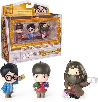 Harry Potter, Micro Magical Moments Action Figures Set with Harry, Hagrid, Dudley & Display Case, Kids Toys for Ages 6 and up